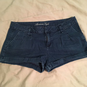 Used American Eagle Blue Fabric Shorts, Size 10